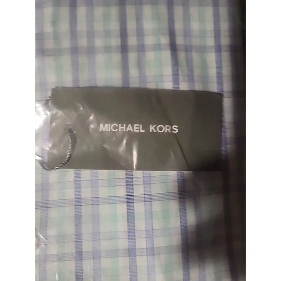 michael kors regular fit 15 32/33 m shirt pool blue plaid NEW performance wickin - Picture 3 of 9